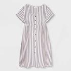 Striped Short Sleeve Button-down T-shirt Maternity Dress - Isabel Maternity By Ingrid & Isabel Tan