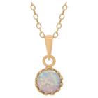 5/6 Tcw Tiara Opal Crown Pendant In Gold Over Silver, Women's, White