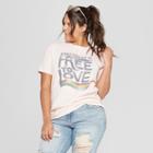 Women's Plus Size Short Sleeve Everybody Is Free To Love T-shirt - Mighty Fine (juniors') White