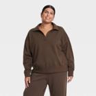 Women's Plus Size Fleece Sweatshirt - Ava & Viv Dark Brown X