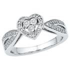 Target Women's Diamond Accent Prong/miracle Set Heart Ring In Sterling Silver (ij-i2-i3) (size