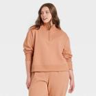 Women's Plus Size Quarter Zip Sweatshirt - A New Day Blush Pink
