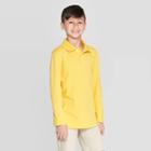 Boys' Long Sleeve Interlock Uniform Polo Shirt - Cat & Jack Gold