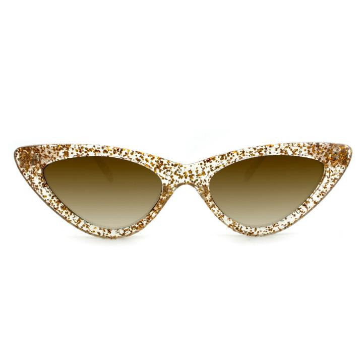 Women's Cateye Sunglasses With Brown Lenses - Wild Fable Clear Gold Glitter