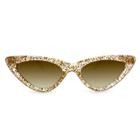 Women's Cateye Sunglasses With Brown Lenses - Wild Fable Clear Gold Glitter