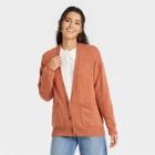 Women's Button-front Grandpa Cardigan - Universal Thread Orange