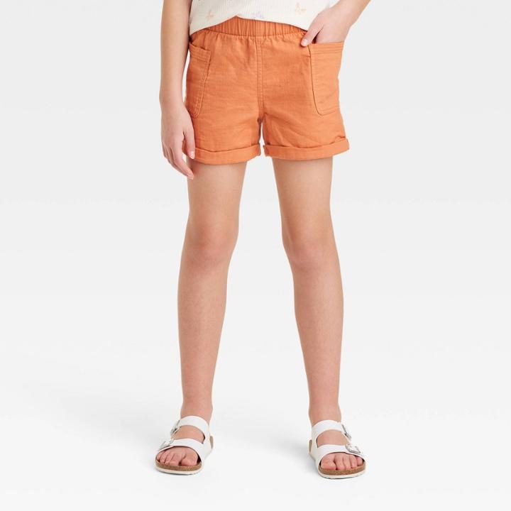 Girls' Utility Woven Midi Shorts - Cat & Jack Orange