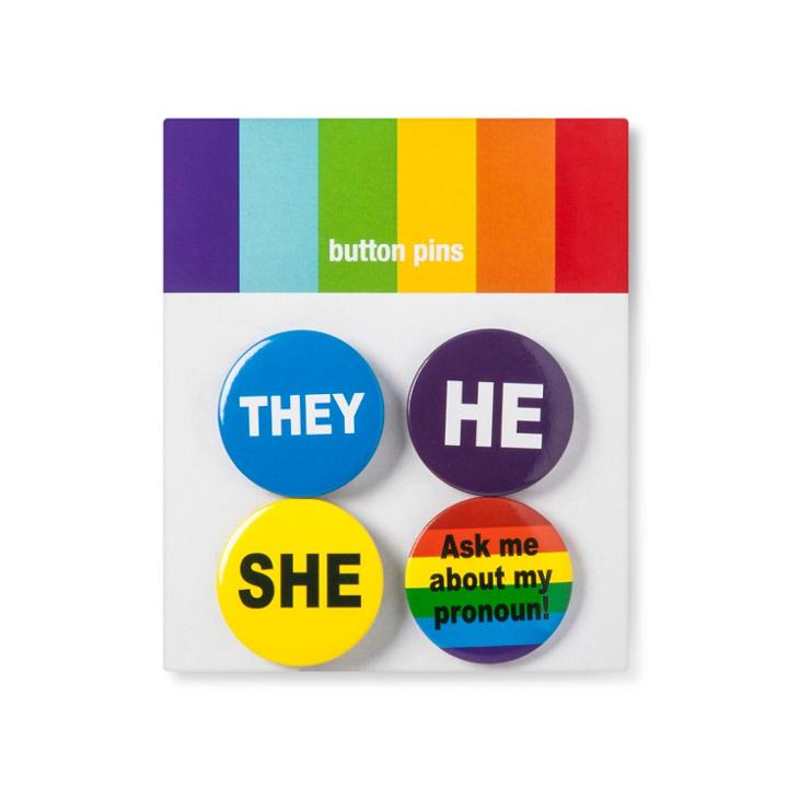 Concept One Pride Preferred Pronoun Buttons,