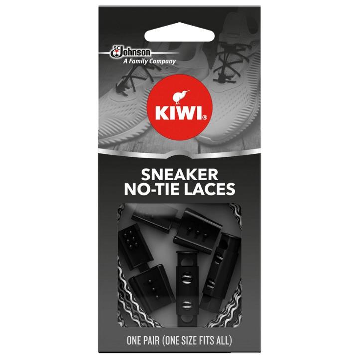 Kiwi Sneaker No Tie Easy One-touch Elastic Shoe Laces - White 1 Pair, Adult Unisex