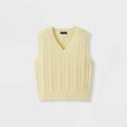 Girls' Cropped Sweater Vest - Art Class Light Yellow