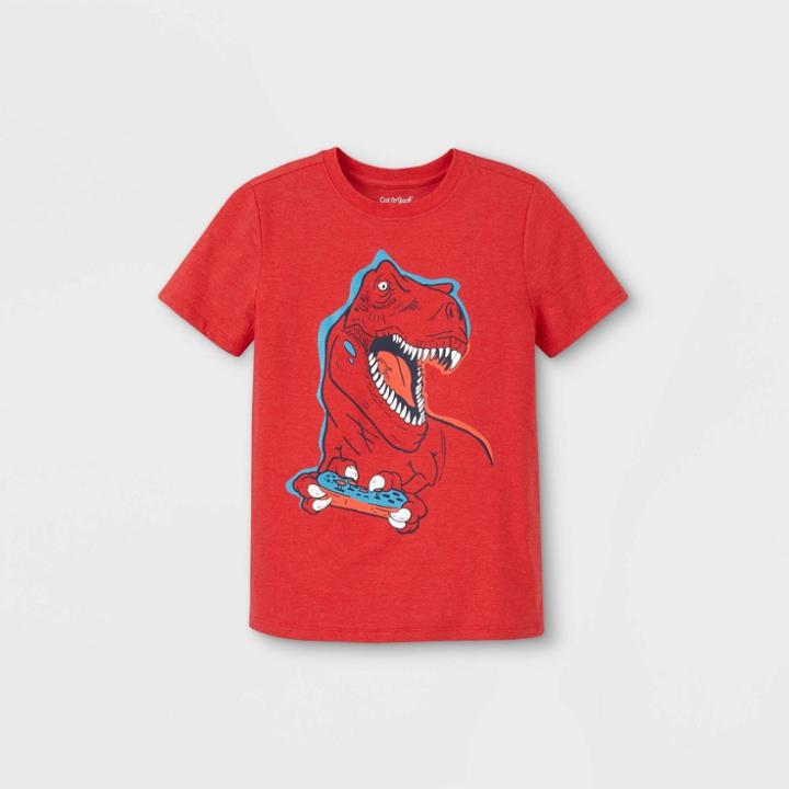 Boys' Dinosaur Gamer Graphic Short Sleeve T-shirt - Cat & Jack Red