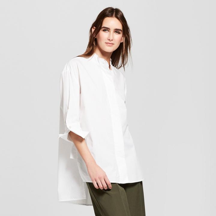Women's 3/4 Sleeve Oversized Tunic - Who What Wear White