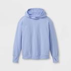 Girls' Lightweight Fleece Hooded Sweatshirt - All In Motion Periwinkle Blue