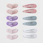 Metal Heart Shape And Regular Shape Snap Clips -wild Fable Blush, Pink