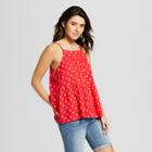 Women's Printed Strappy Tank Top - Universal Thread Red