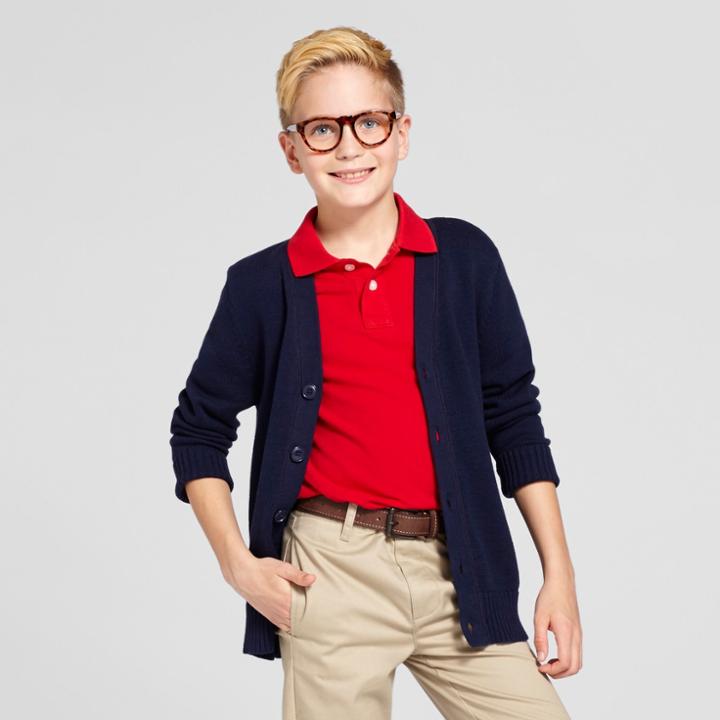 Boys' Uniform Cardigan Sweater - Cat & Jack Navy