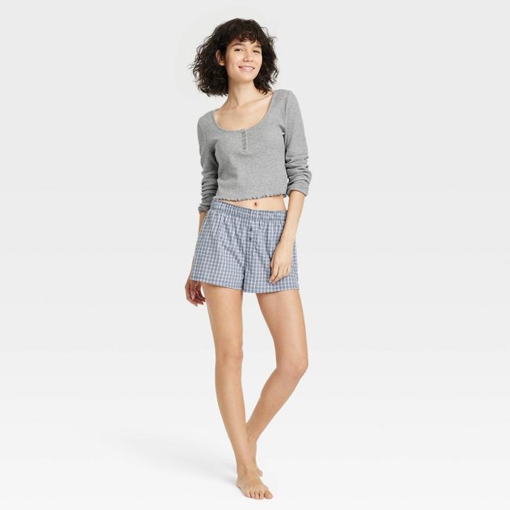 Women's Henley Sleep Top - Colsie Gray