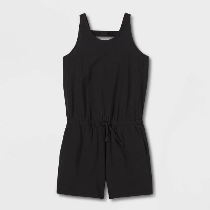 Girls' Woven Romper - All In Motion Black