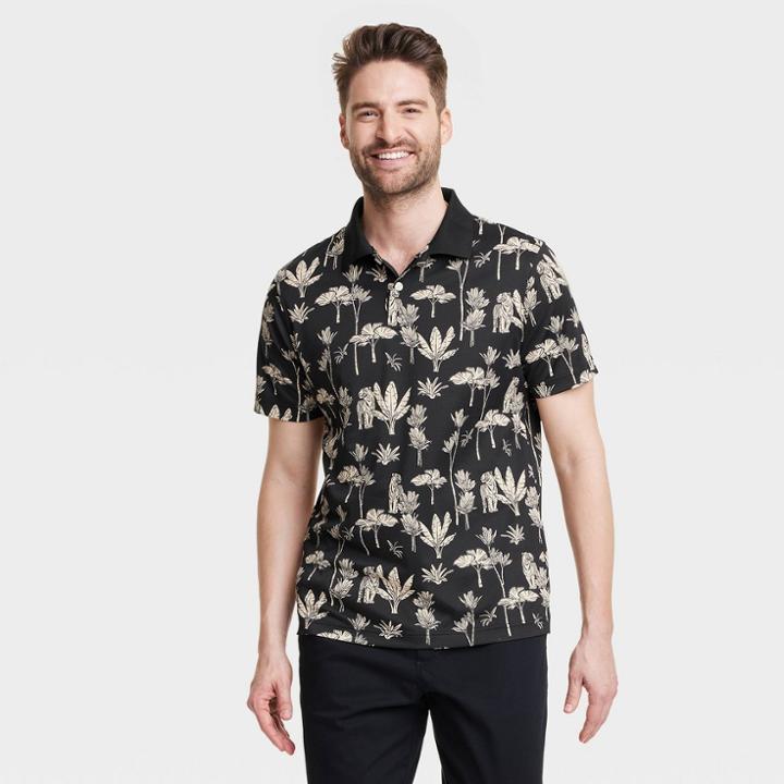 Men's Regular Fit Short Sleeve Performance Polo Shirt - Goodfellow & Co Black
