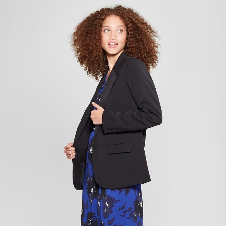 Women's Boyfriend Blazer - A New Day Black