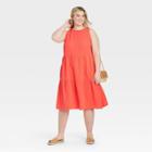 Women's Plus Size Sleeveless Casual Dress - Ava & Viv Orange