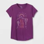 Girls' Short Sleeve 'rise Then Shine' Graphic T-shirt - All In Motion Grape Purple