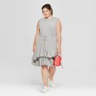 Women's Plus Size Asymmetrical Ruffle Hem Dress - Ava & Viv Heather Gray