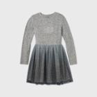 Girls' Long Sleeve Cozy Ombre Tulle Dress - Cat & Jack Gray