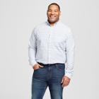 Men's Big & Tall Plaid Long Sleeve Whittier Button-down Shirt - Goodfellow & Co Calm Blue