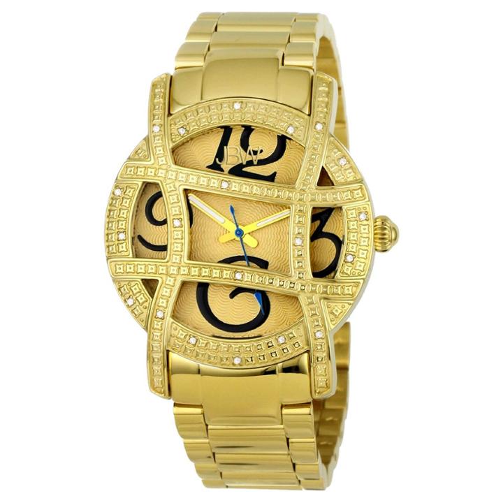 Women's Jbw Jb-6214-b Olympia Japanese Movement Stainless Steel Real Diamond Watch - Gold, Gold
