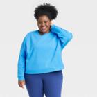 Women's Plus Size Cotton Fleece Crewneck Cropped Sweatshirt - All In Motion
