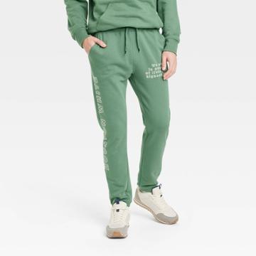 Houston White Adult Tapered Logo Graphic Sweatpants - Dark Green Xxs/xs