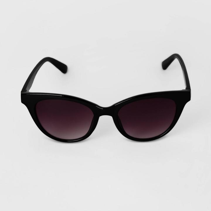 Women's Butterfly Cateye Sunglasses - A New Day Black
