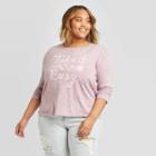 Women's Plus Size Take It Easy Long Sleeve T-shirt - Fifth Sun (juniors') - Mauve 1x, Women's, Size: