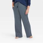 Women's Plus Size Striped Beautifully Soft Pajama Pants - Stars Above Blue