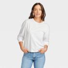 Women's Long Sleeve Boxy T-shirt - Universal Thread White