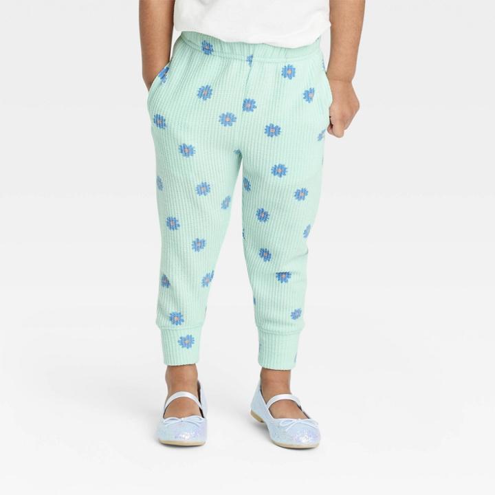 Toddler Girls' Floral Waffle Pants - Cat & Jack