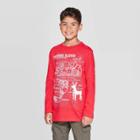 Boys' Long Sleeve Christmas Graphic T-shirt - Cat & Jack Red