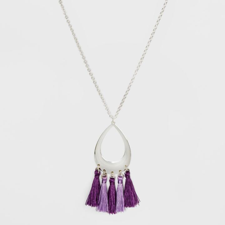 Tear Drop Casting And Tassels Long Necklace - A New Day