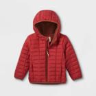 Toddler Microfleece Lined Puffer Jacket - Cat & Jack Red