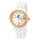 Women's Disney Minnie Mouse Bezel Enamel Sparkle Watch - White