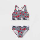 Girls' Strawberry Striped Bikini Set - Cat & Jack Navy