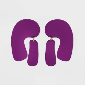 Arc And Paddle Post Drop Earrings - Universal Thread Purple