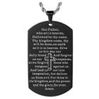 Men's West Coast Jewelry Mirror Polish Black Plated 'lord's Prayer' Dog Tag Necklace
