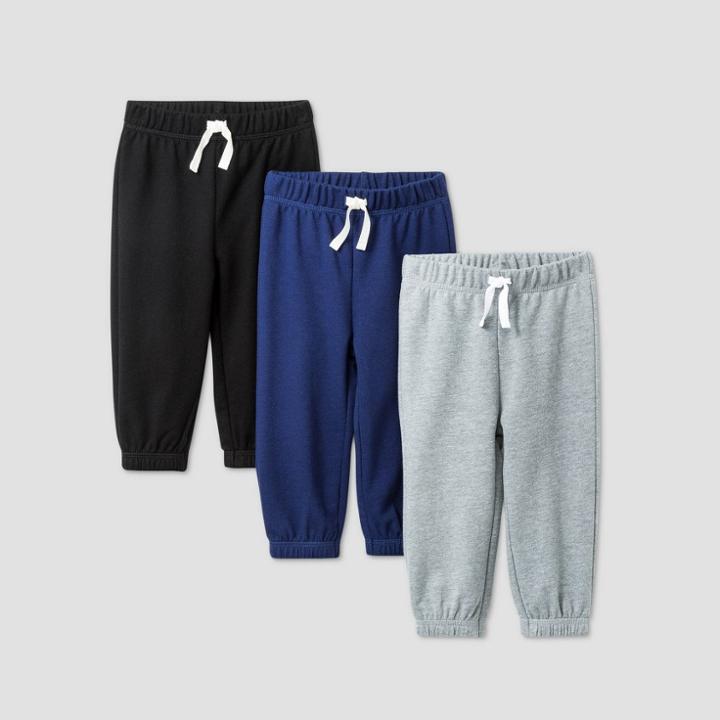 Baby Boys' 3pk Jogger Pants - Cat & Jack Gray Newborn