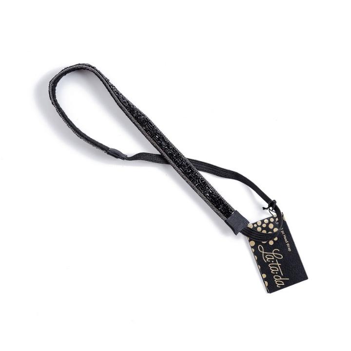 La-ta-da Black Beaded Head Wrap - 1pc, Kids Unisex