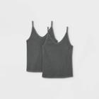 Women's Ribbed 2pk Bundle Cami - Universal Thread Dark Gray