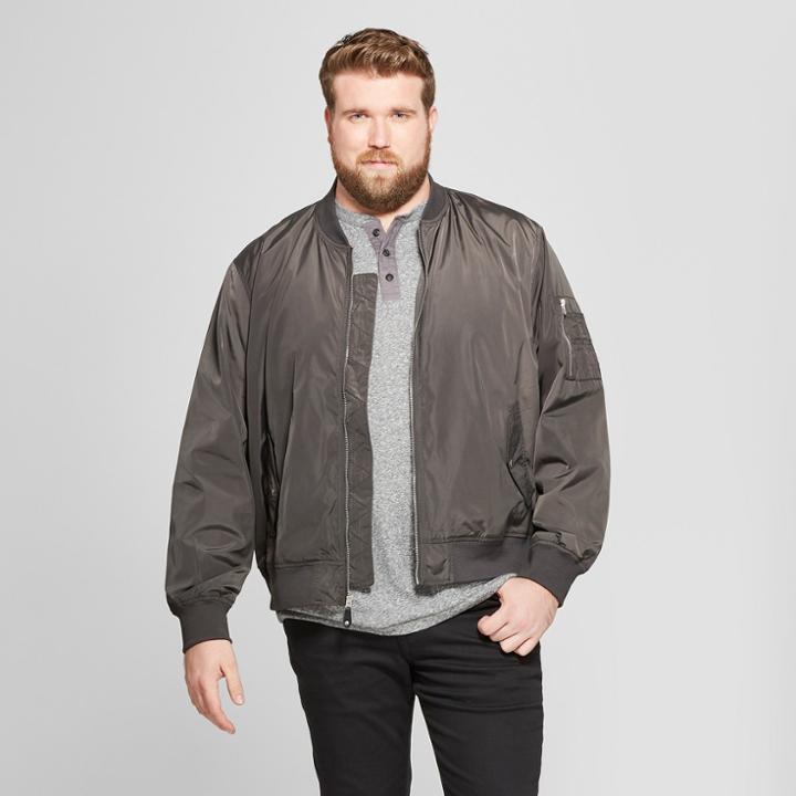 Men's Big & Tall Matte Bomber Jacket - Goodfellow & Co Charcoal (grey)