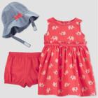 Baby Girls' 2pc Elephant Print Dress Set - Just One You Made By Carter's Red Newborn, Girl's