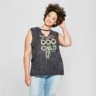 Bravado Women's Jimi Hendrix Plus Size Voo Doo Child Cut-out Neck Muscle Graphic Tank Top (juniors') Black